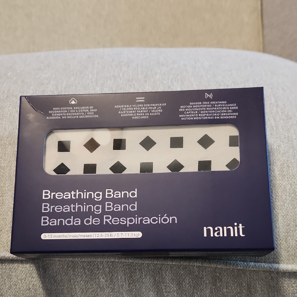 🔥 NEW Nanit Breathing Band with Black and White Pattern. 3-12months